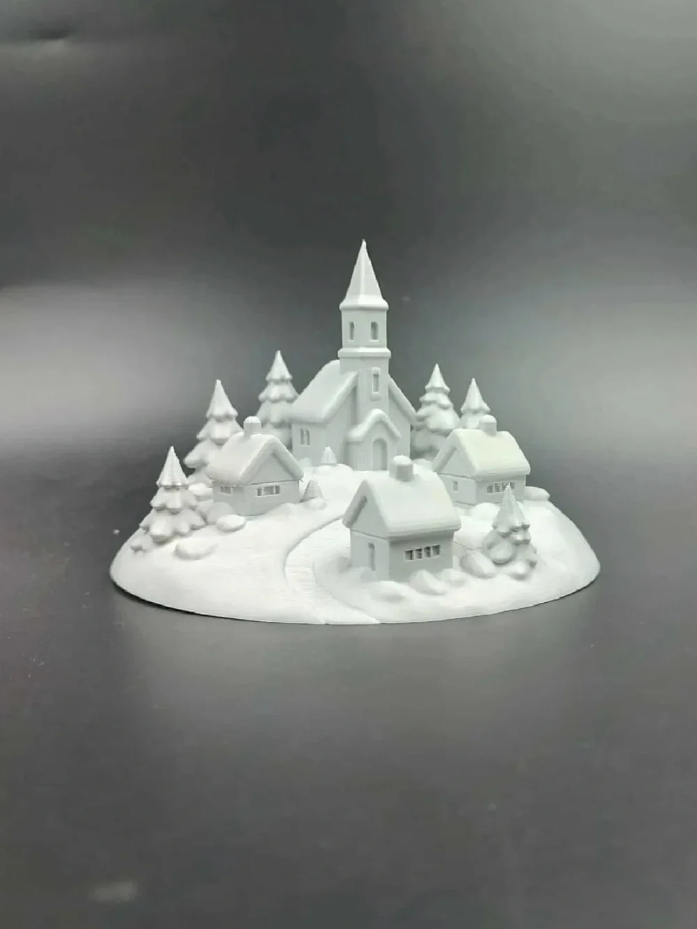 White Holiday Village Church Decorative Figurine